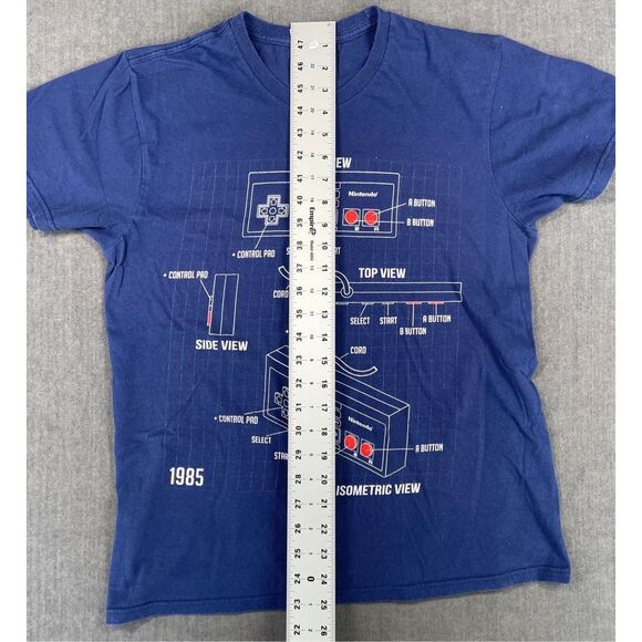 Nintendo‎ Tee Mens M Blue 1985 Retro Gamer T Shirt NES Controller Y2K 90s Style - Picture 6 of 7